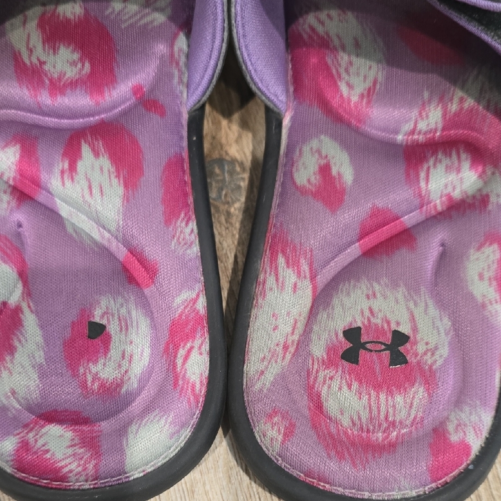 Under Armour Black and Purple Slide Sandals - Picture 7 of 11